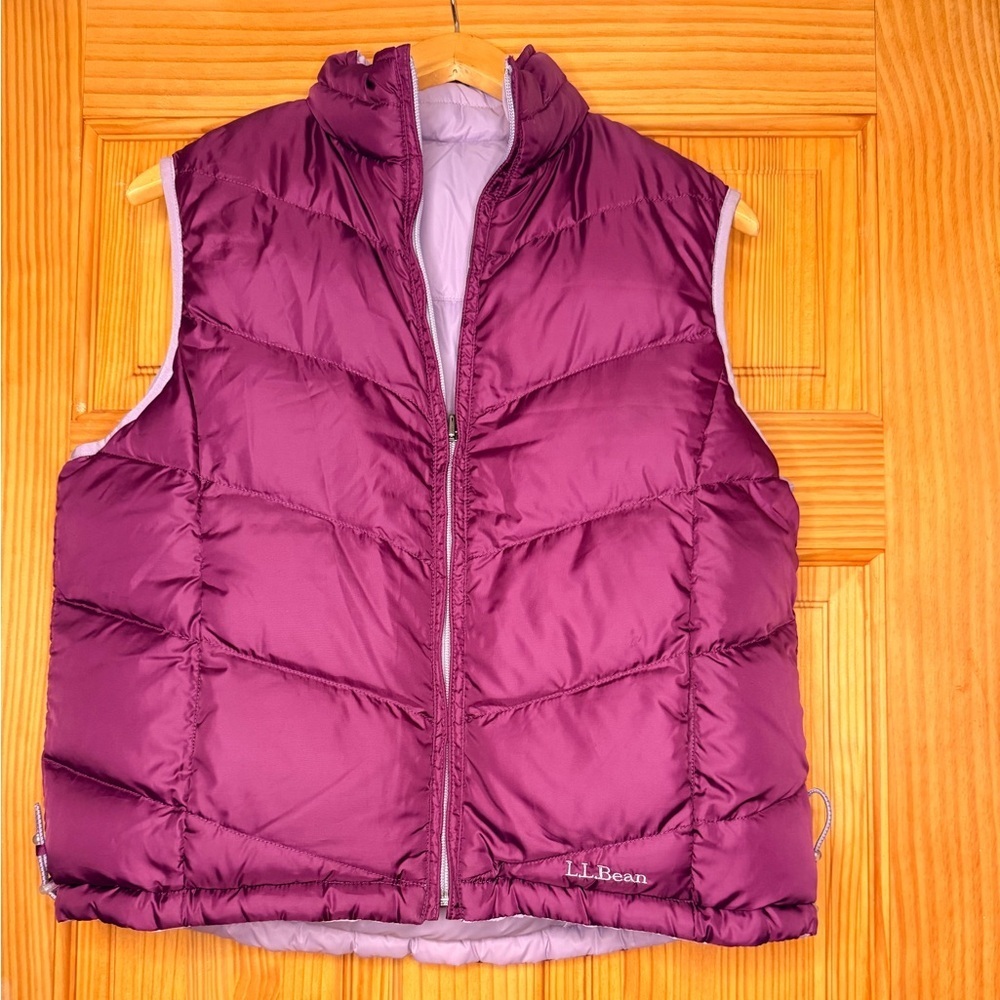 L.L.Bean Women’s Plum Puffer Vest Insulated Outdoor Zip Up